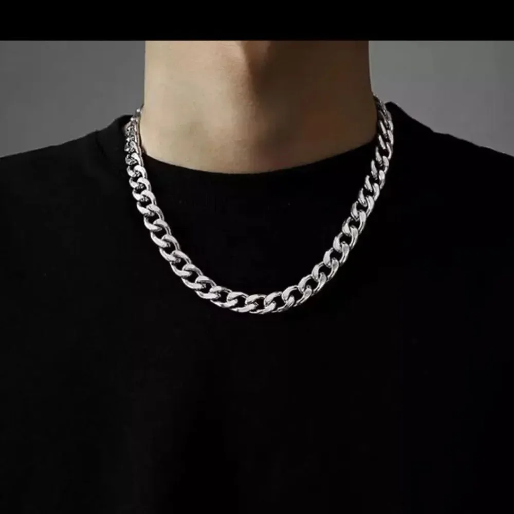 New Stainless Steel Long Cuban Chain Necklace 28” For Men or Women Chunky Chain